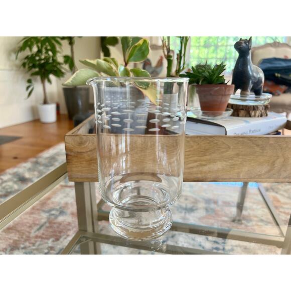 Vintage Etched Glass Drink Carafe, Classic Glassware, Water, Etched Wine Pitcher - Picture 1 of 10